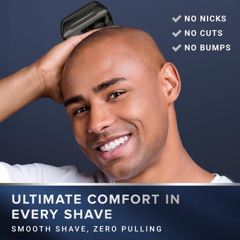 Electric Head Shaver for Bald Men: Waterproof Cordless Electric Razor for Bald Head & Hair Shaving - Close Shave, Skin-Friendly, 360° Full Coverage & Effortless Control, Easy to Clean, Wet & Dry Use