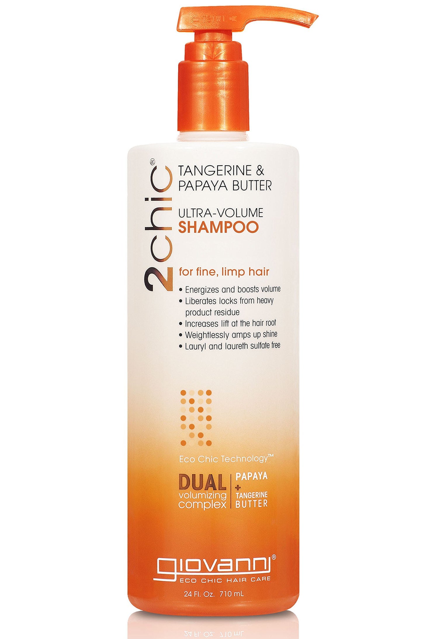 GIOVANNI 2chic Ultra-Volume Shampoo with Tangerine and Papaya Butter, 24 Oz