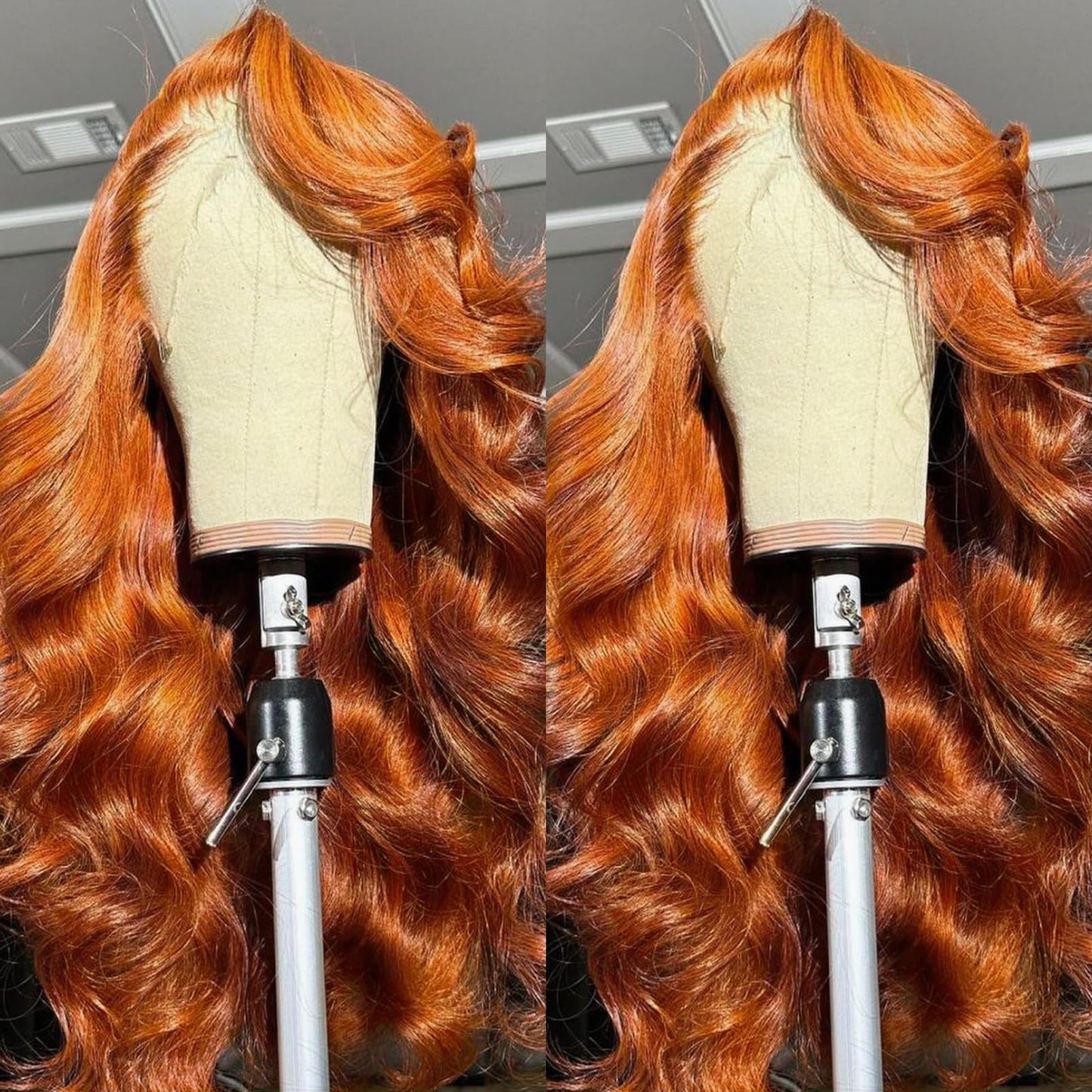 ANDRIA 13x4 HD Lace Front Wigs Body Wave Glueless Pre Plucked Lace Frontal Wigs For Black Women 250 density Loose Wave Synthetic Lace Front Wig With Baby Hair 26 Inch (Ginger Orange)