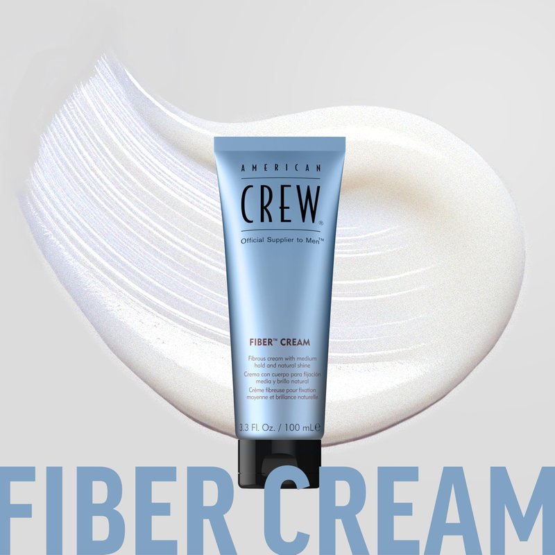 American Crew Men's Fiber Cream, Medium-Firm Hold Styling for Frizz Control & Defined Texture, Natural Shine, 3.3 fl oz
