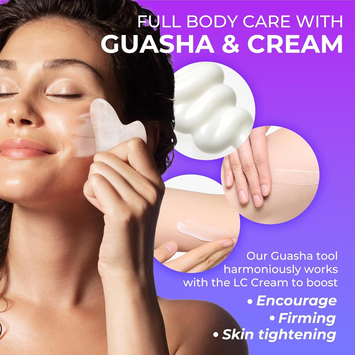 Tonde LC Cream - Skin Tightening Moisturizer with Gua Sha Stone | Korean Face & Body Cream (3.38 Fl. Oz)