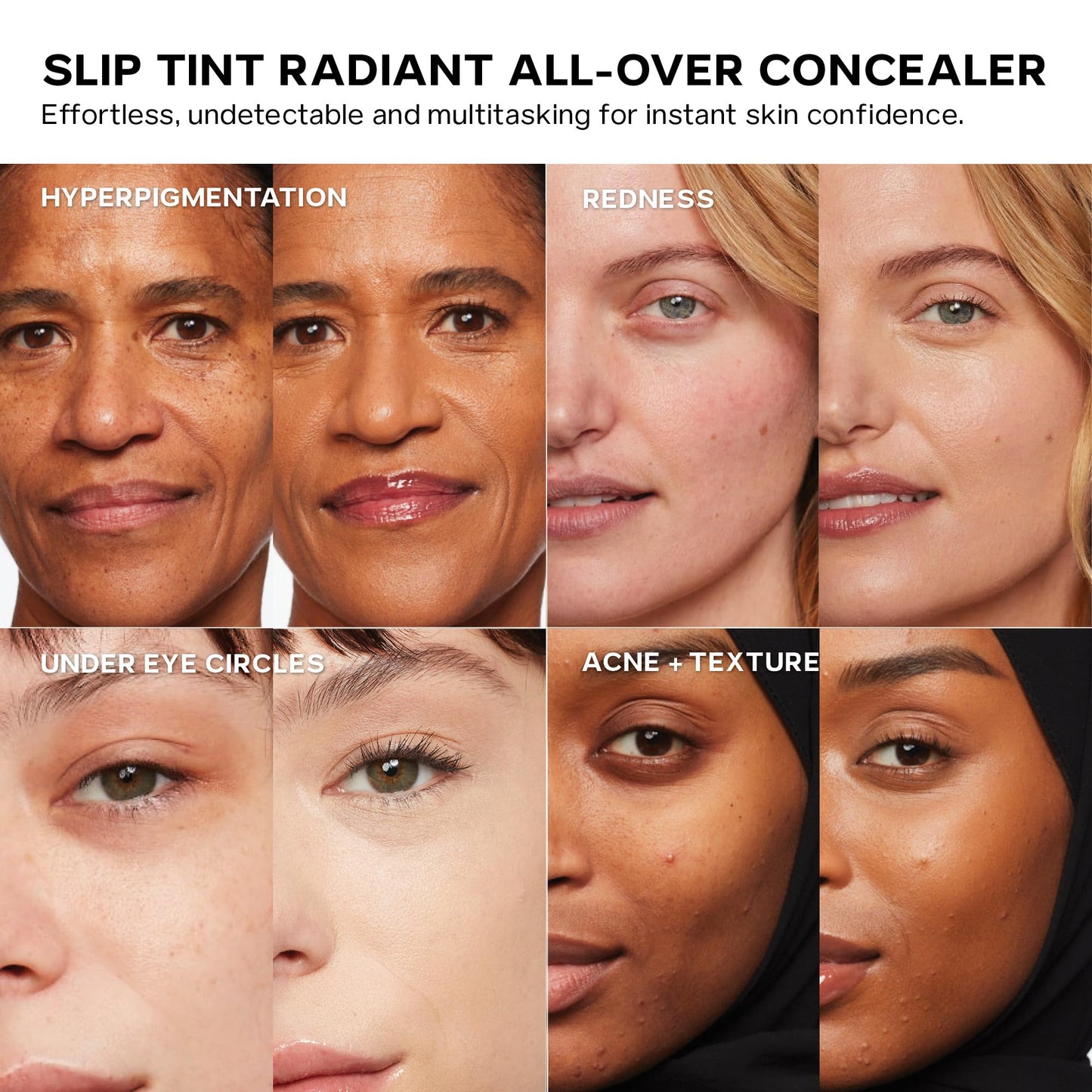Saie Slip Tint Radiant Cream Concealer & All-Over Face Makeup - Concealer for Dark Circles, Redness & Blemishes - Lightweight Makeup Made with Hydrating Hyaluronic Acid - Shade 5 (0.17 oz)