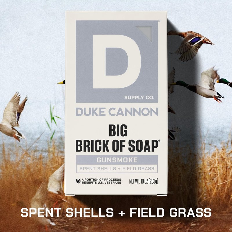 Duke Cannon Supply Co. Big Brick of Soap Bar for Men Gun Smoke (Wood, Bourbon & Leather) Multi-Pack - Superior Grade, Extra Large, Masculine Scents, All Skin Types, Paraben-Free, 10 oz (3 Pack)
