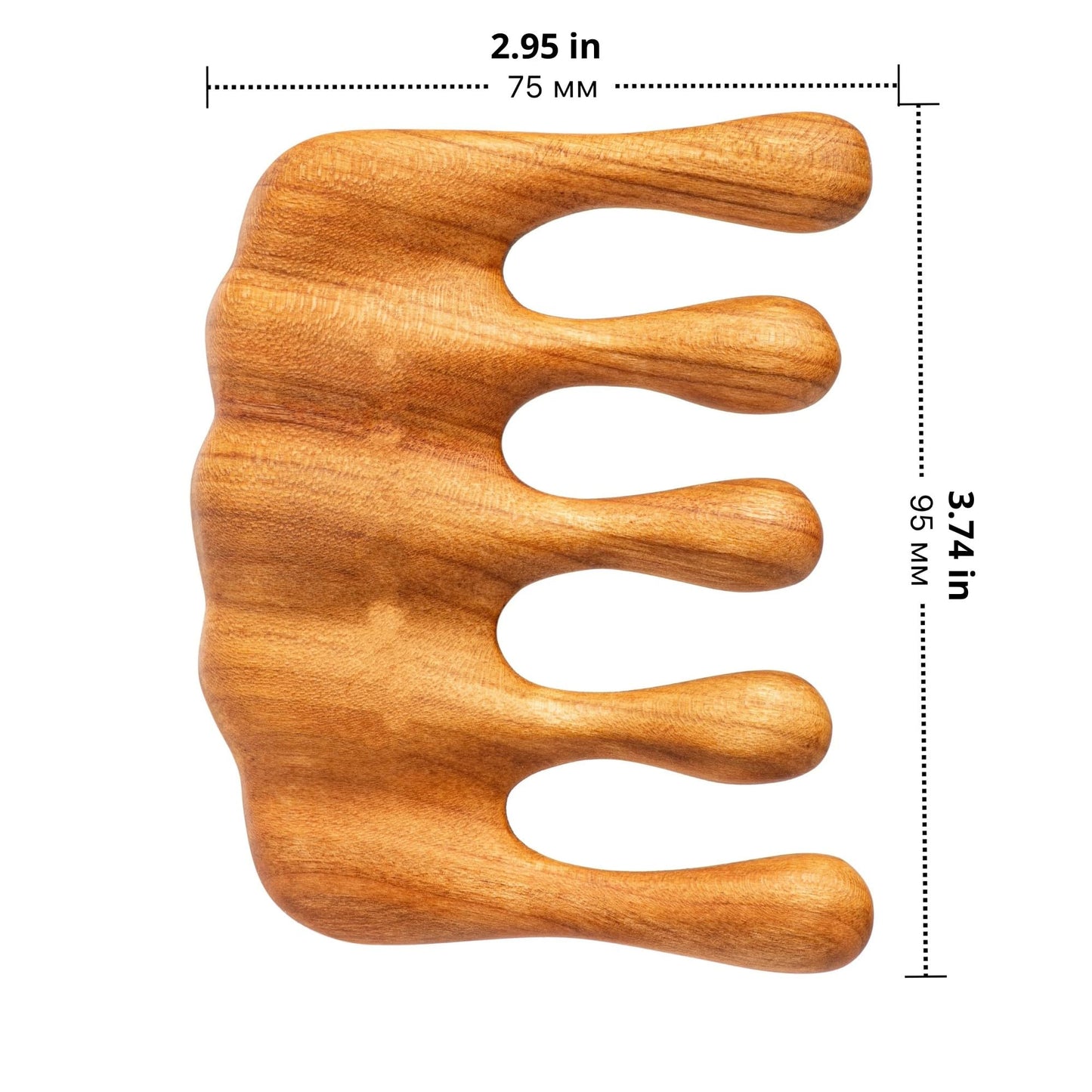 Handmade Wooden Hair Comb for Women Handmade Wooden Gua Sha Scalp Massager Natural Hair Stimulating Tool for Relaxation Lymphatic Drainage Stress Relief & Improved Circulation Eco-Friendly Self-Care Massage Tool for Healthy Hair Growth (Pear)