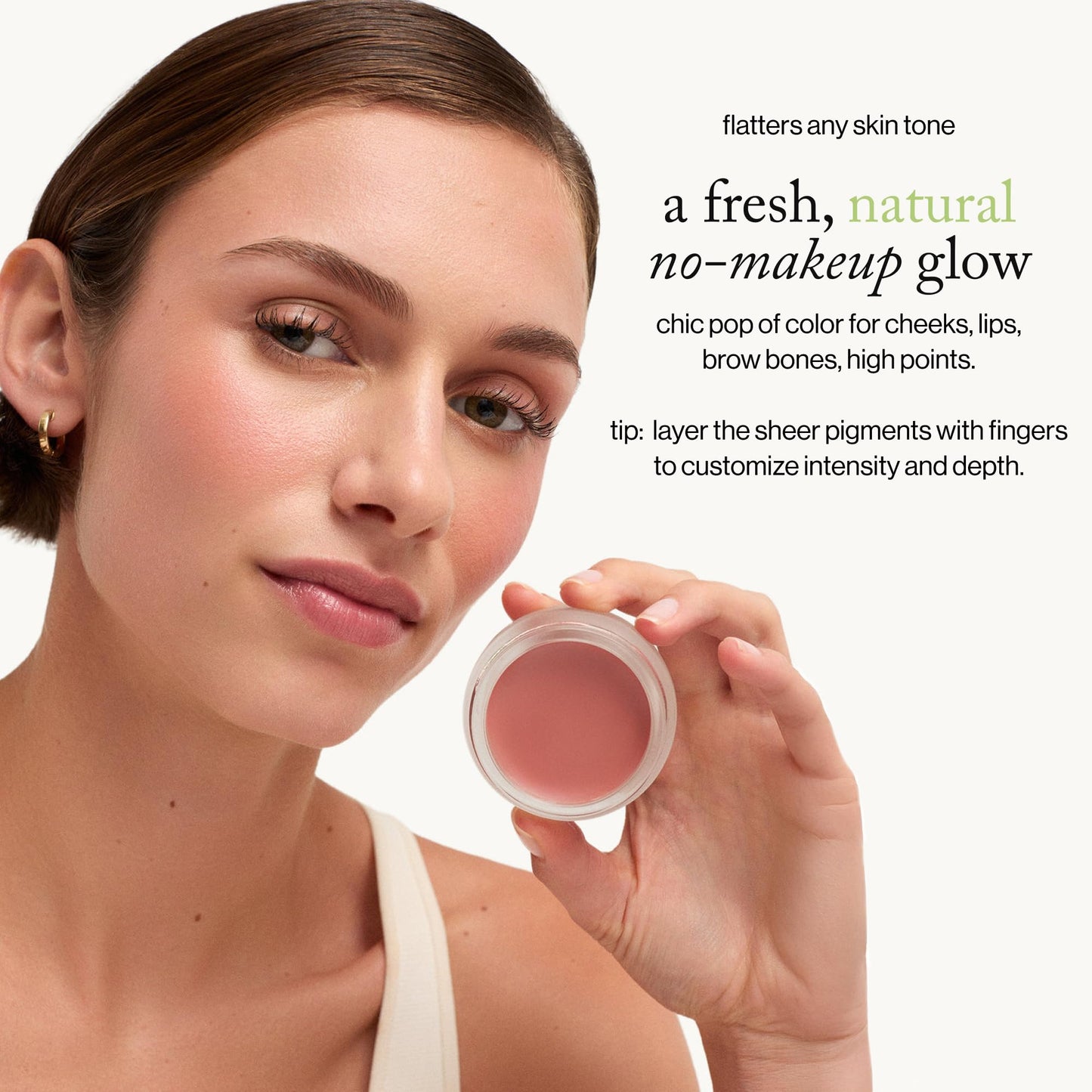 goop Beauty Cream Blush | Sheer Pop of Color for Lips & Cheeks | Vitamin C, Vitamin E & Safflower Oil | Natural Makeup for Glowing Skin | 0.5 oz | Velvelteen - Sheer Mauve
