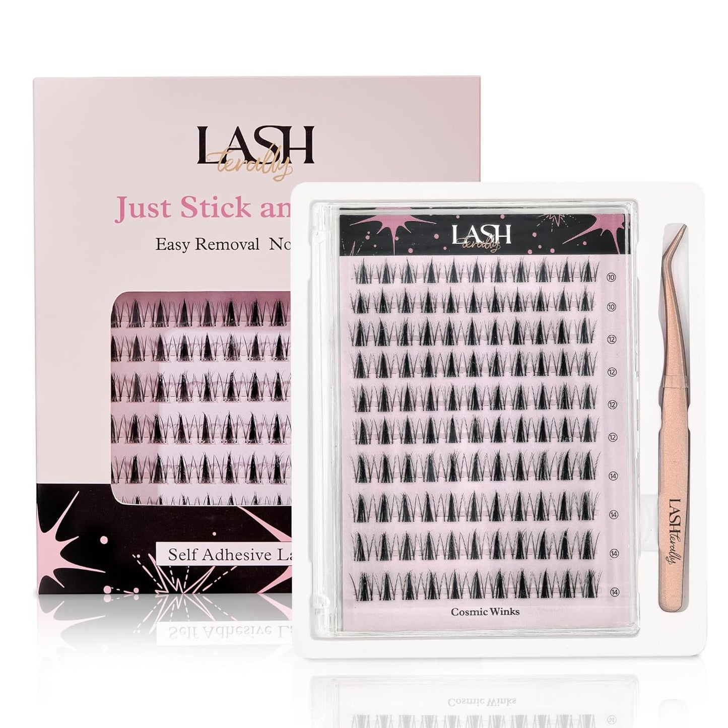 Self-Adhesive Glue-Free Lash Clusters Kit - Easy Removal, Soft & Lightweight | 110 Beginner-Friendly Extensions
