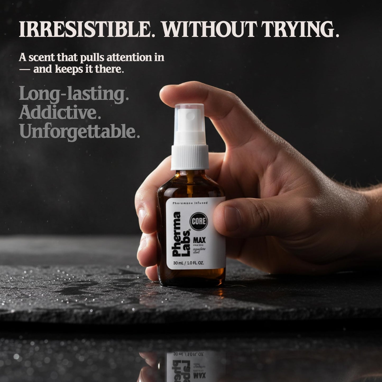PHERMALABS MAX CORE Pheromone Cologne for Men – Long Lasting Fresh Aromatic Masculine Fragrance Spray – Confidence Boosting Attraction Scent – 1 Fl Oz (30ml)