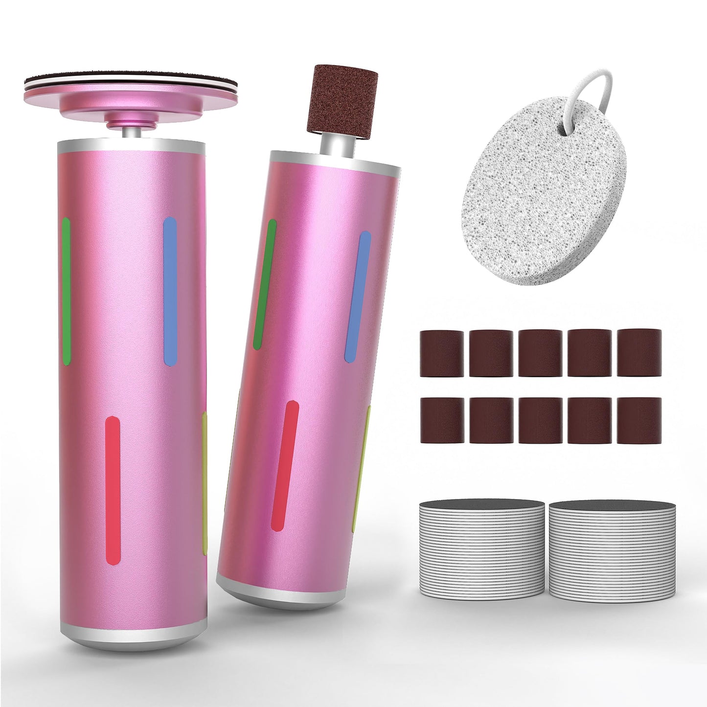 Electric Foot Callus Remover, Painless 2-in-1 Electric Foot Filer - 80 Discs, Adjustable Speed, Professional Pedicure Tool for Dry Cracked Heels, Home Spa & Salon (Pink)