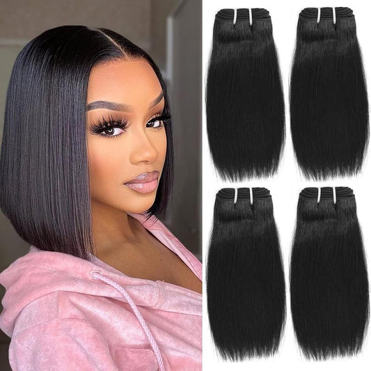Brazilian Straight Virgin Hair Bundles - 10A Quality 100% Unprocessed Human Hair | Natural Color, 10 Inch, 4 Bundles