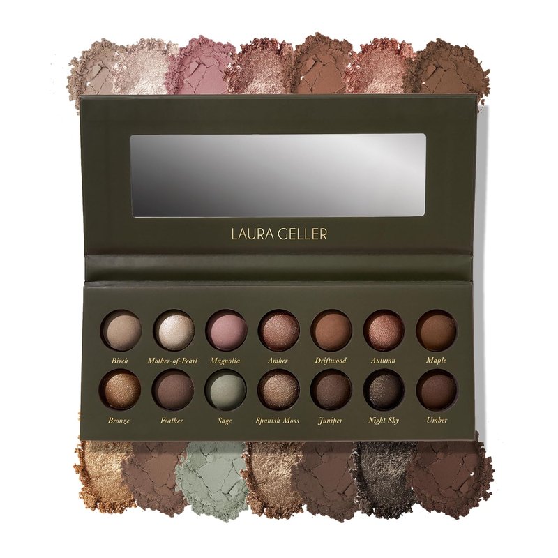 Laura Geller Baked Eyeshadow Palette - 14 Pigmented Shades for a Natural Look | Earthy Essentials