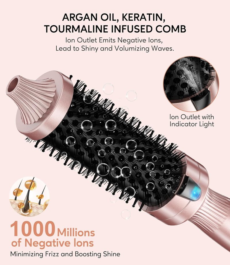 Terviiix Thermal Brush - 1.5 Inch Ionic Heated Curling Wand for Voluminous Styles | Digital Display, 9 Temperatures