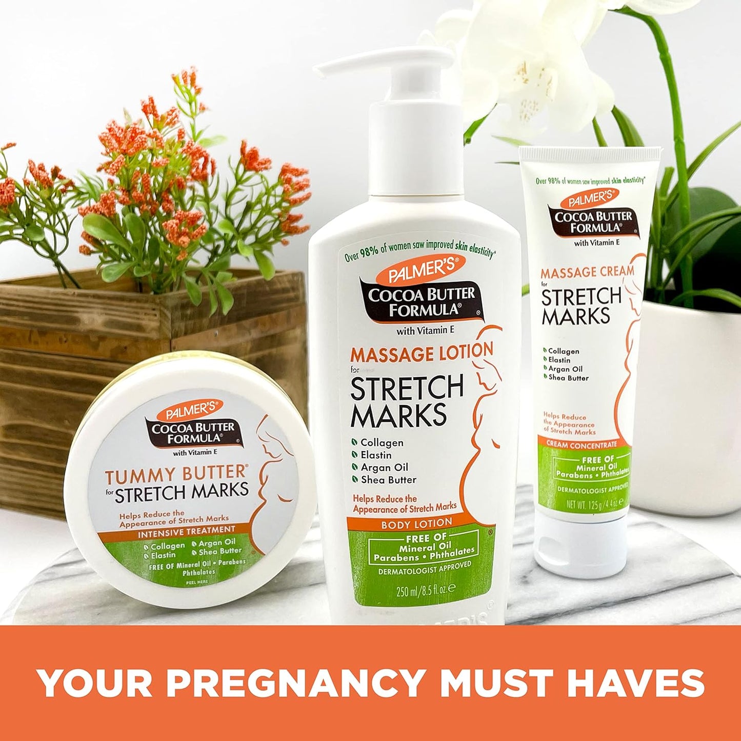 Palmer's Cocoa Butter Formula Massage Cream - Stretch Marks & Pregnancy Skin Care | 4.4 Oz (Pack of 2)