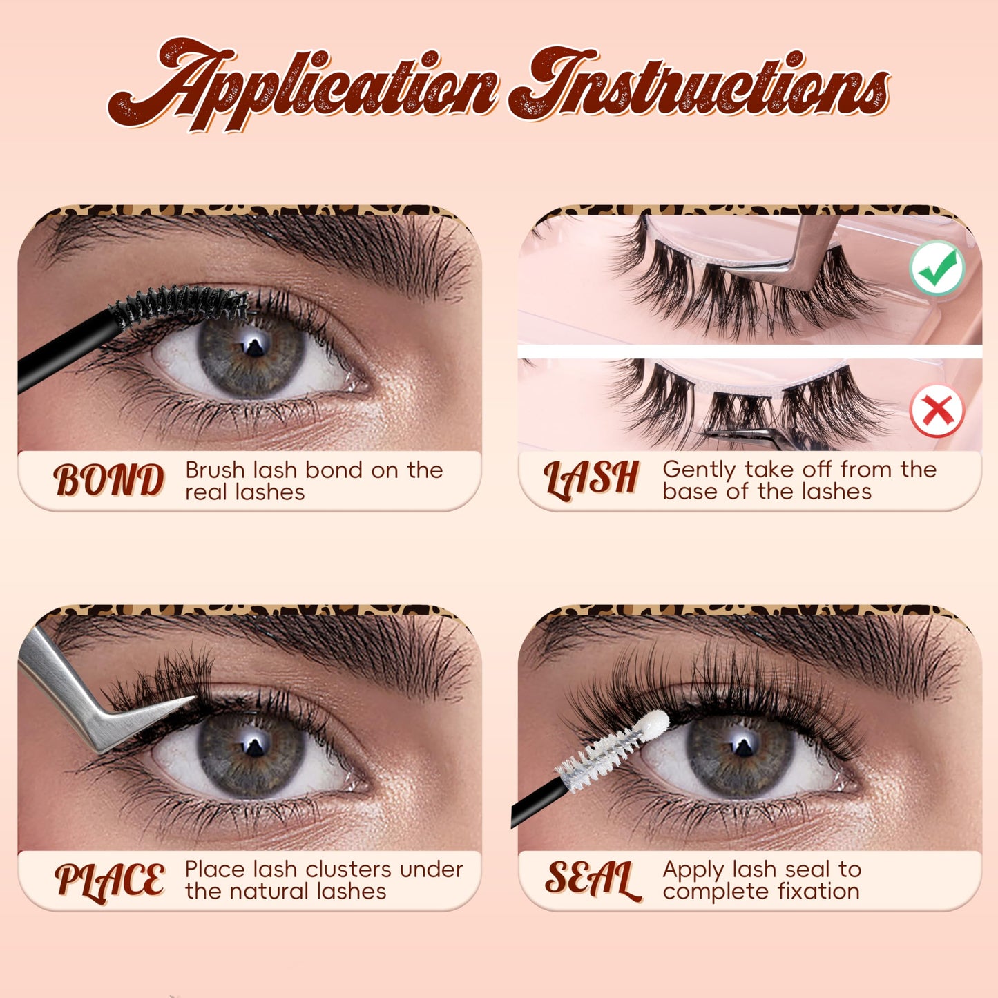 VYRILA Fluffy Lash Clusters 13mm False Eyelashes, 0.05mm PBT Fiber Eyelash Clusters Mink Lashes, 0.1mm Superfine Band Individual Lashes Clusters Like Eyelash Extensions(Starry-5 Pairs Lashes Pack)