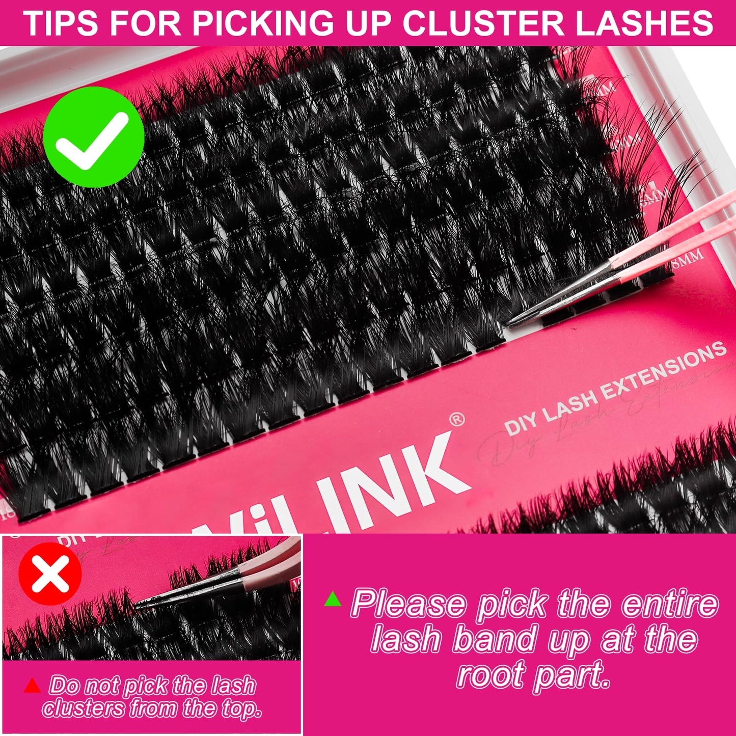 WiWiLINK Lash Clusters Kit Fluff Eyelash Clusters 80D Thick Volume Individual Lashes D Curl Cluster Eyelash Extensions 10-18mm DIY Lash Extension Kit Lash Bond and Seal Waterproof, Lash Applicator