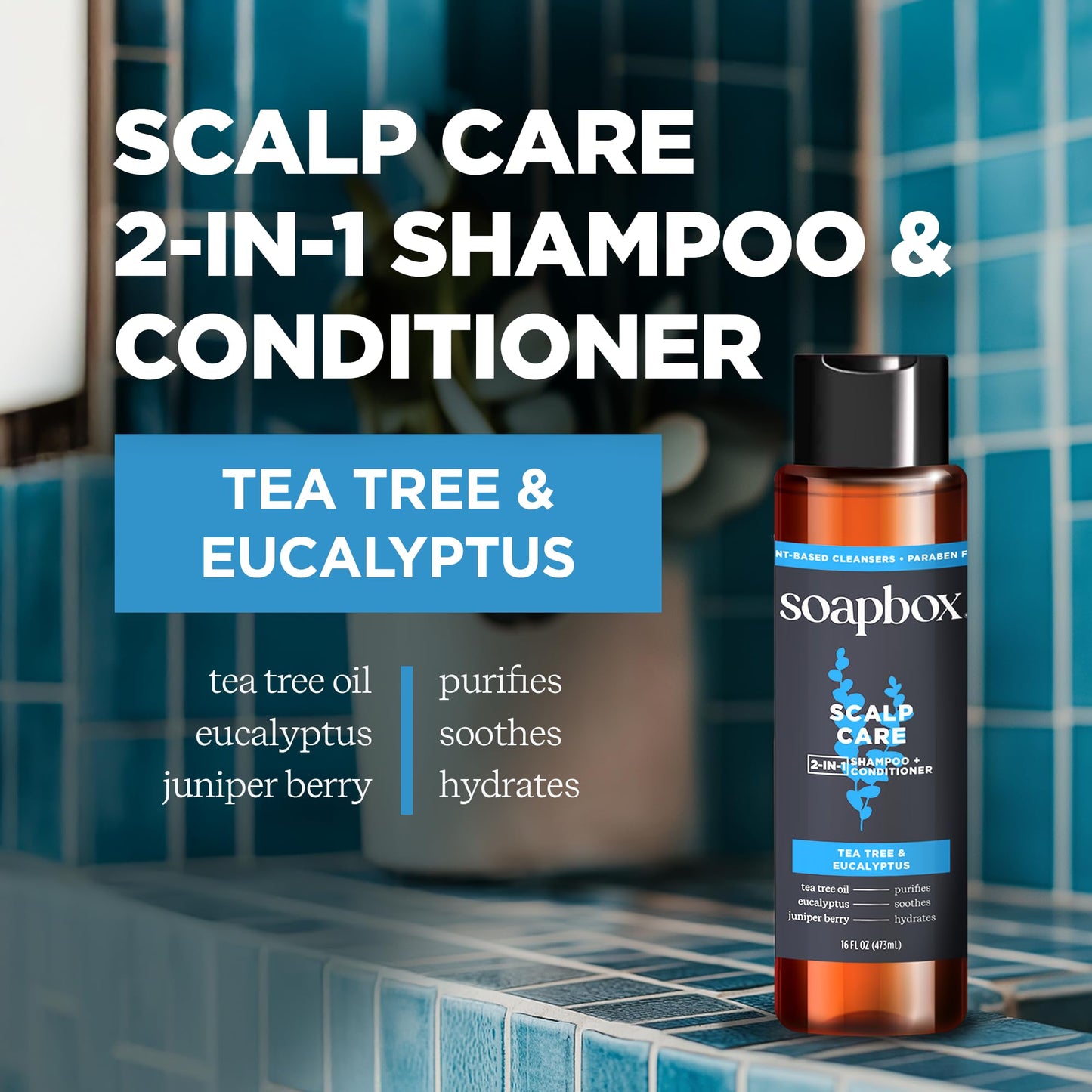 Soapbox Men's 2-in-1 Shampoo and Conditioner Variety Pack, 1 Scalp Care & 1 Thick & Full - Clean Ingredients Free of Harsh Chemicals, Sulfates, Parabens & Silicones - 2 Pack
