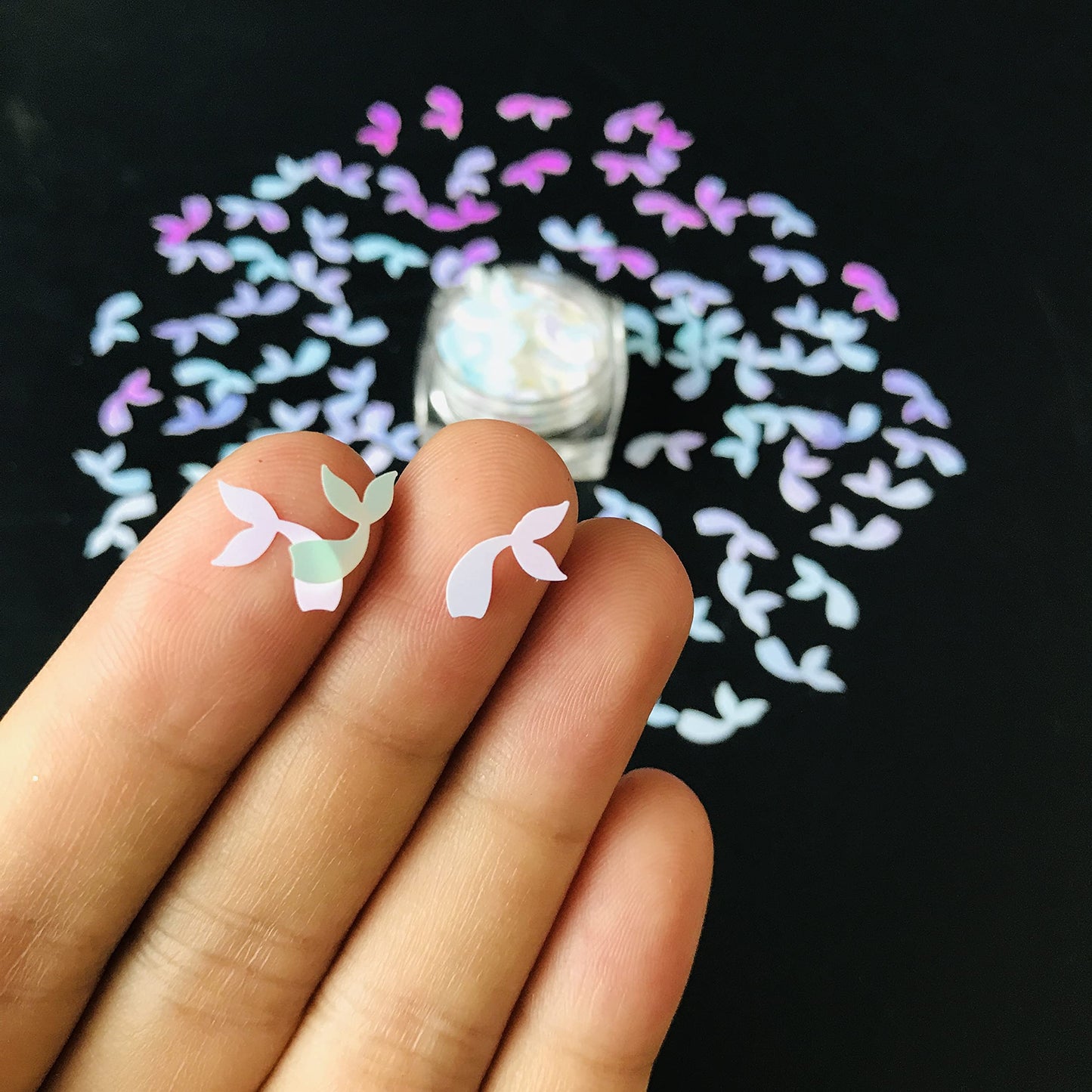 PrettyG 10 Grams/Pack - Tail Shape Glitter Sequins - Festival Rave Beauty Makeup Face Body Nail Art Decoration C21R