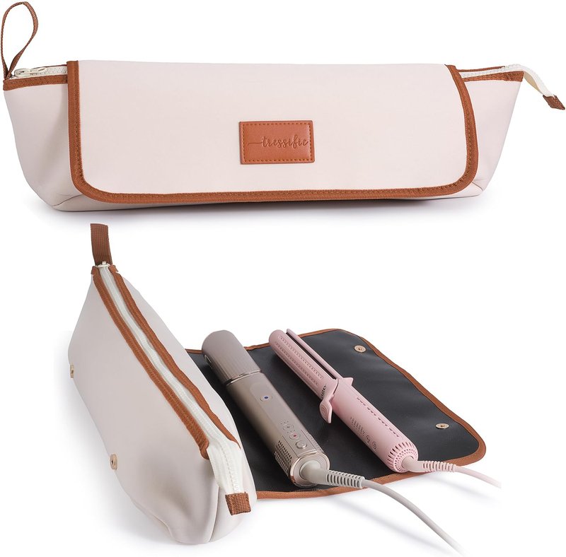 Heat Resistant Hair Tools Travel Bag - 17-Inch Extra Long Storage Case for Curling Irons, Flat Irons & Brushes | Padded Organizer for Travel & Home