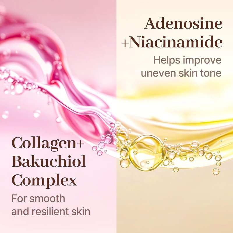 Collachiol Cream Shot Ampoule - 3-in-1 Toner, Serum & Cream Mist | Collagen & Bakuchiol for Smooth, Hydrated Skin | 145ml & Travel Size 55ml