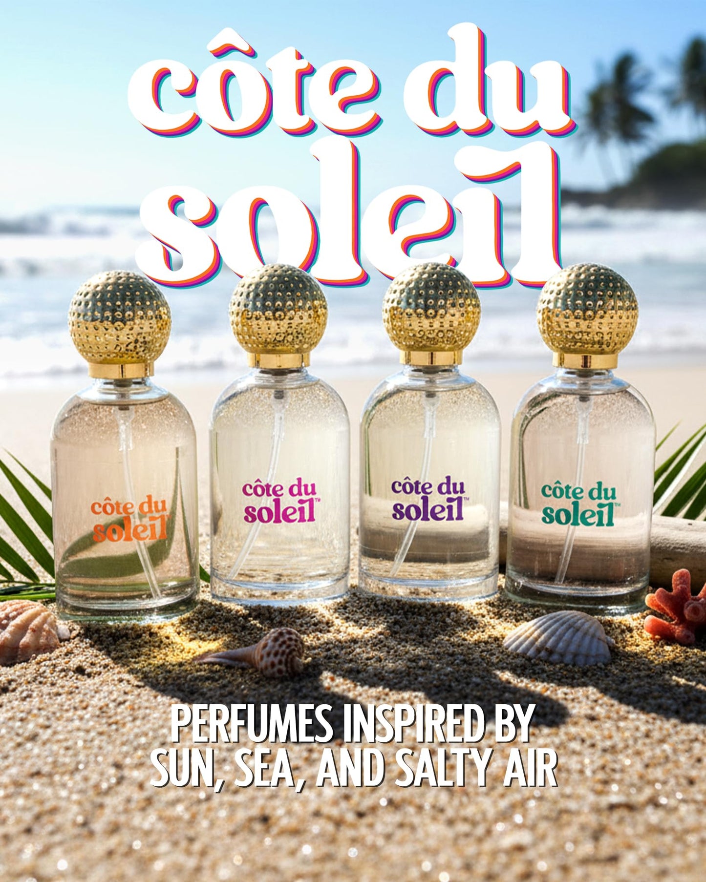 PB ParfumsBelcam Côte du Soleil Eau de Parfum for Women – Sweet Beachy Gourmand Scent with Coconut, Vanilla & Marshmallow – Long-Lasting Women’s Fragrance, Everyday Luxury Perfume, 3.4 fl oz