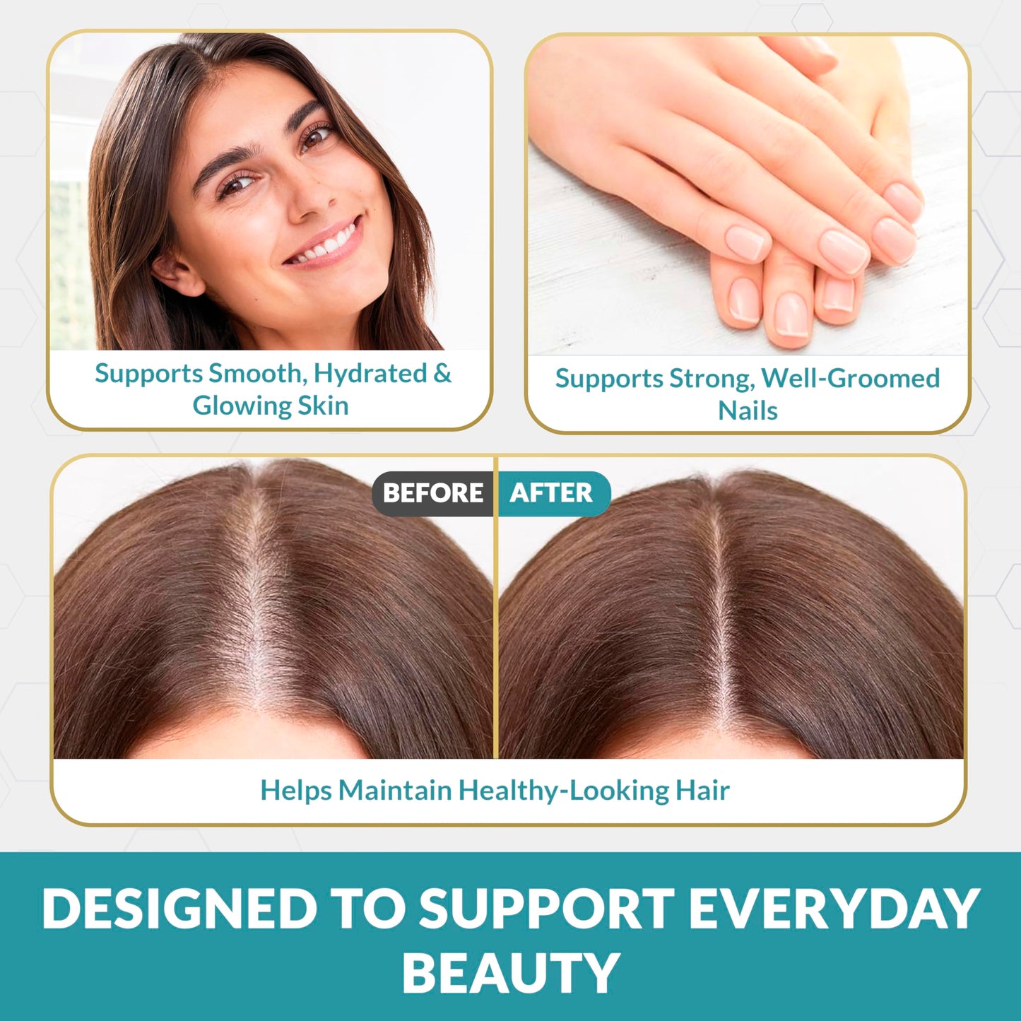 Biotin 10,000 Mcg Hair Growth Vitamins for Women | Collagen, Keratin, Msm & Bamboo Silica | Advanced Hair Skin & Nails Supplement | Supports Thicker Fuller Looking Hair | 120 Capsules
