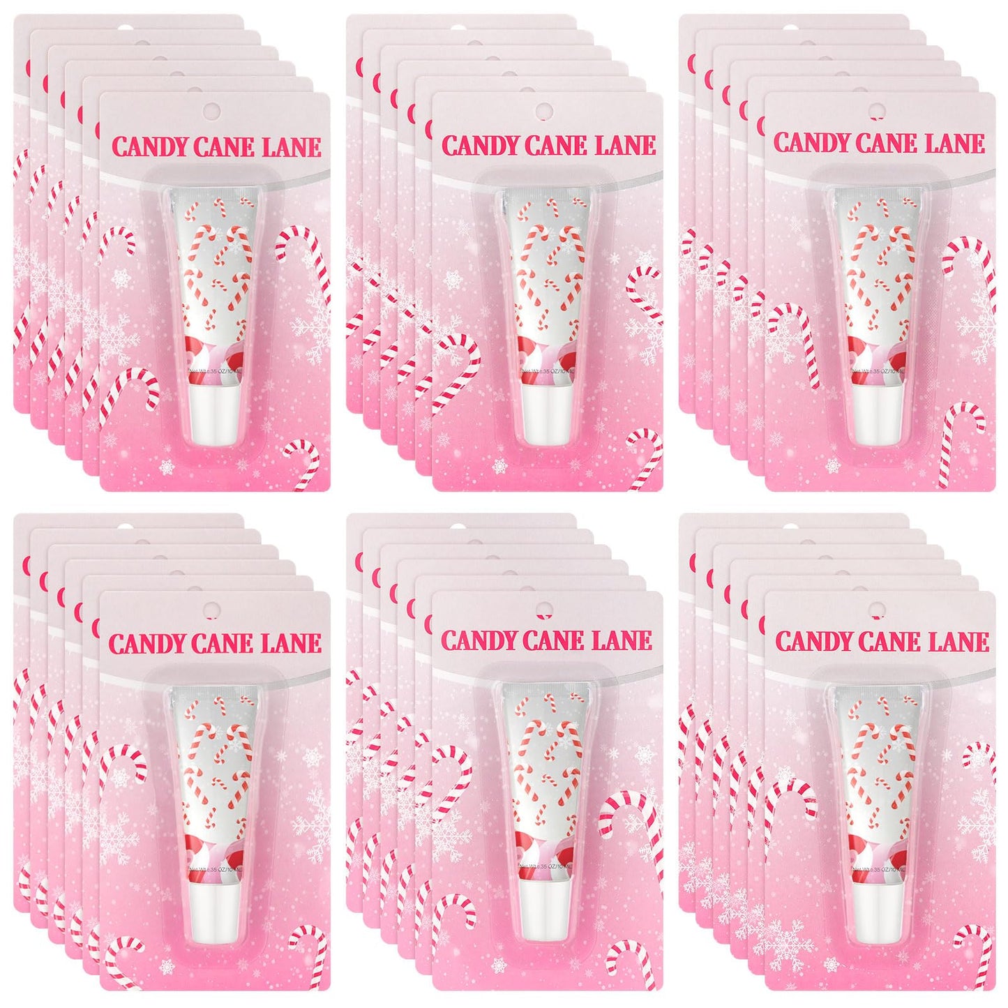 Linyuthia 24 Pcs Cane Themed Lip Balms Christmas Lip Balms Bulk Lip Gloss Mint Candy Flavored 6 Styles Holiday Party Treat Goodie Bags Cute Stocking Stuffers Christmas Gifts for Girls Women Friend