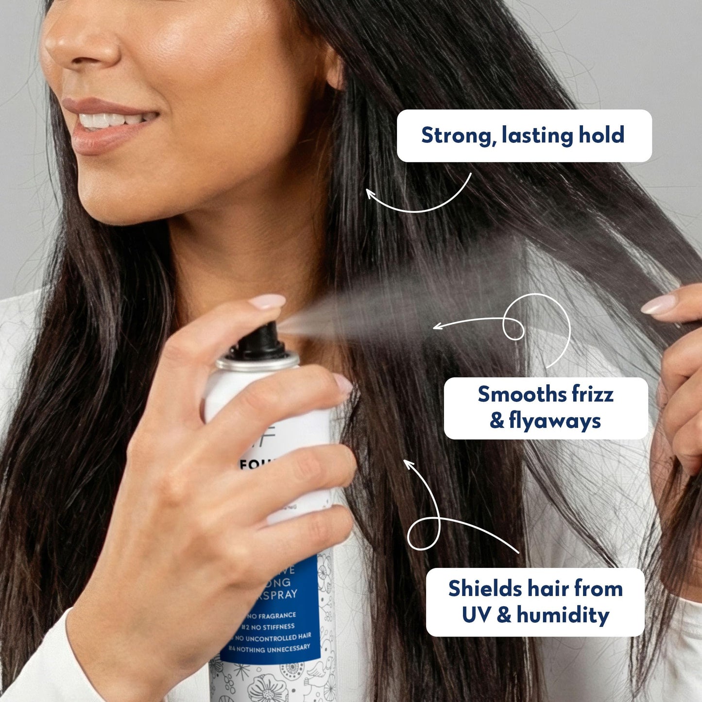 No nothing Super Strong & Strong Hairspray, Fragrance Free Hypoallergenic Finishing Hair Spray Extra Hold for Women & Men, Humidity & Frizz Control Hair Care Products with UV Protection, Unscented