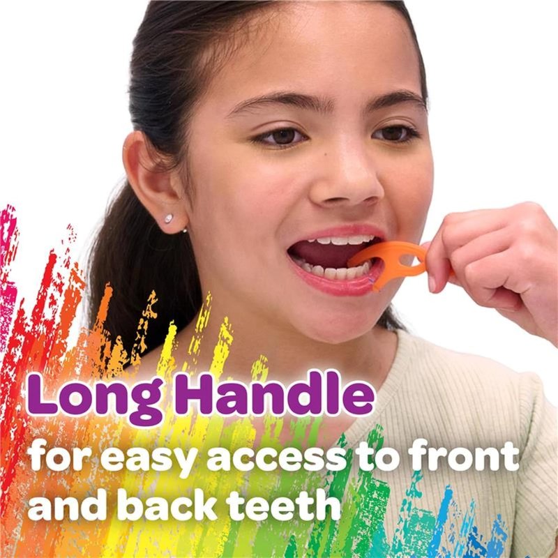 GUM Crayola Twistables Kids Flossers - Fun Fruit Flavors, Easy-to-Use Dental Picks | 75 Count for Ages 3+