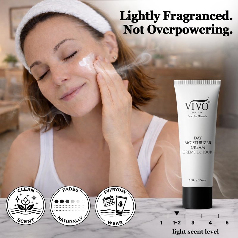 Vivo Per Lei Dead Sea Day Cream - Hydrating and Soothing - Contains Shea Butter - Anti Aging Moisturizer Face Cream for Women - Lightweight - Non Greasy - For Daily Use - 3.4 Fl Oz. - pack of 2