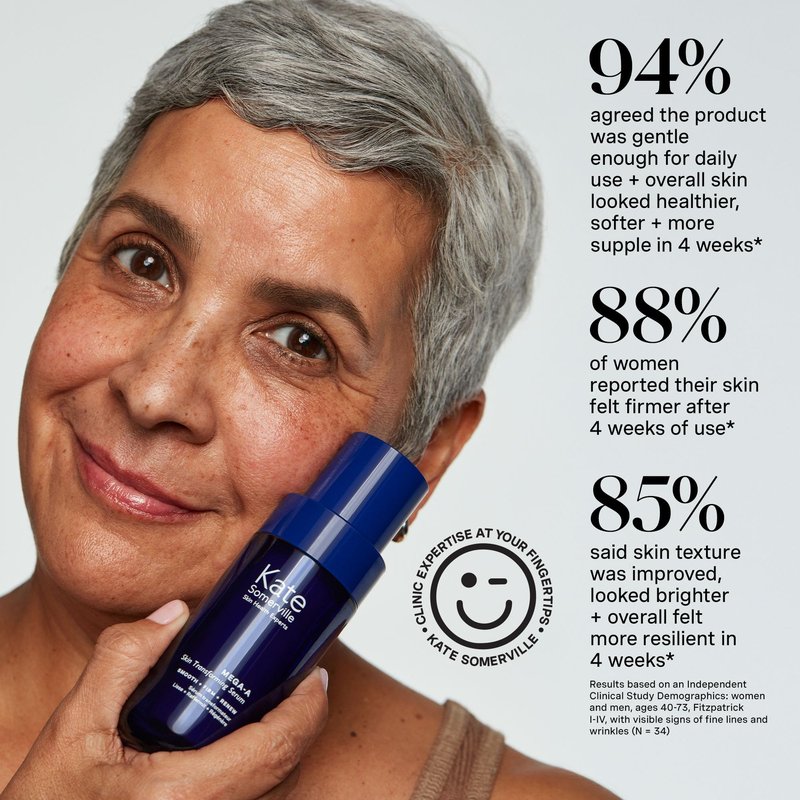 Kate Somerville Mega-A Skin Transforming Serum – Anti-Aging Serum with Hyaluronic Acid For Uneven Texture and Wrinkles, 1 Fl. Oz