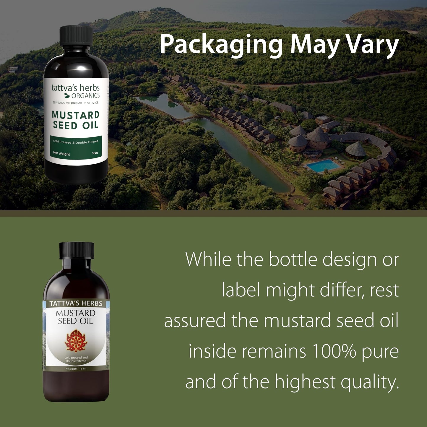 Tattva's Herbs Unrefined Cold Pressed Mustard Seed Oil for Hair & Body, 16oz