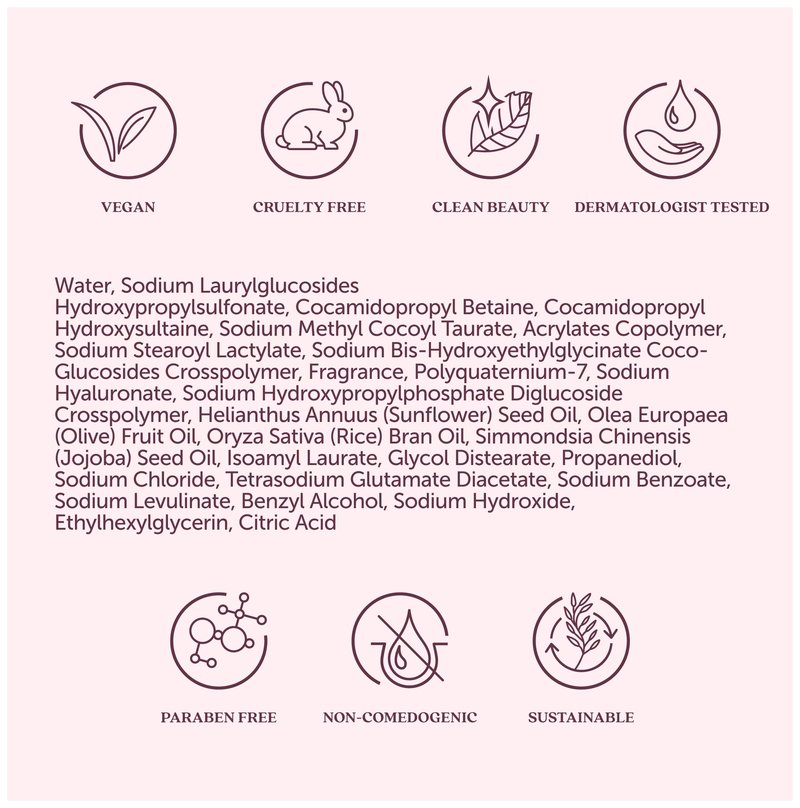 Cosmette Skincare Fresh Awakening Gentle Face Wash for Women - Foaming Oil to Foam Facial Cleanser & Makeup Remover - Natural, Hydrating, Rich in Squalane, Omegas, Vitamin A + Antioxidants