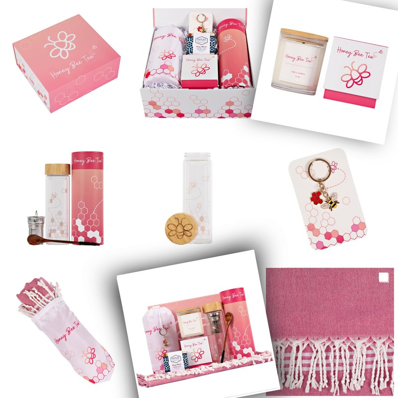Mother's Day Mom Birthday Bridesmaid Graduation 7 Piece Gift Set | Gifts for Women | 7 Piece Set | Hand Picked Beautifully Packaged | Luxury Spa Gift Featuring Naples Soap Company | Honey Bee Tea™