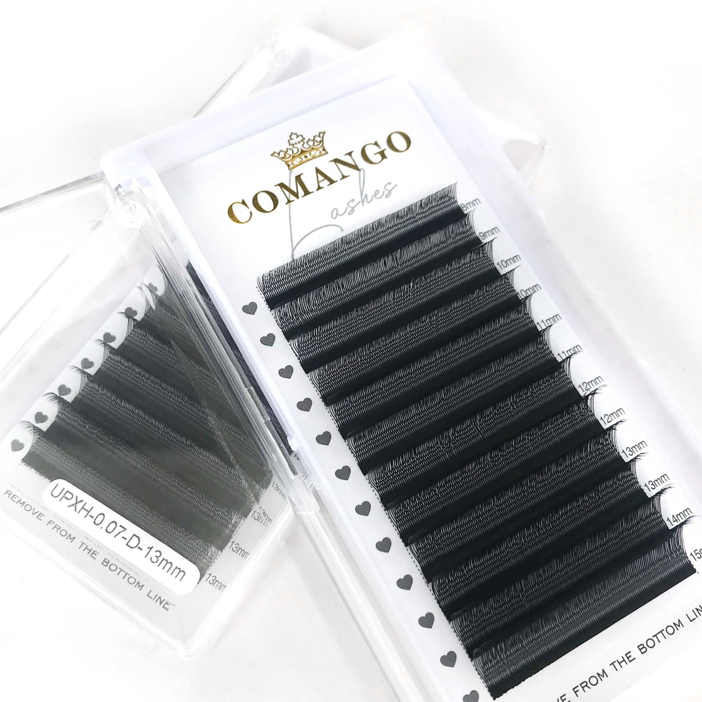 CoMango U Lash Extensions Premade Fans U Shape Eyelash Extension 2D UU Lash Fan Double Tips D Curly U Type Volume Lashes Fan 0.07mm Natural Eyelash Extensions Salon Supplies(black,UU-0.07-D-8-15mm)