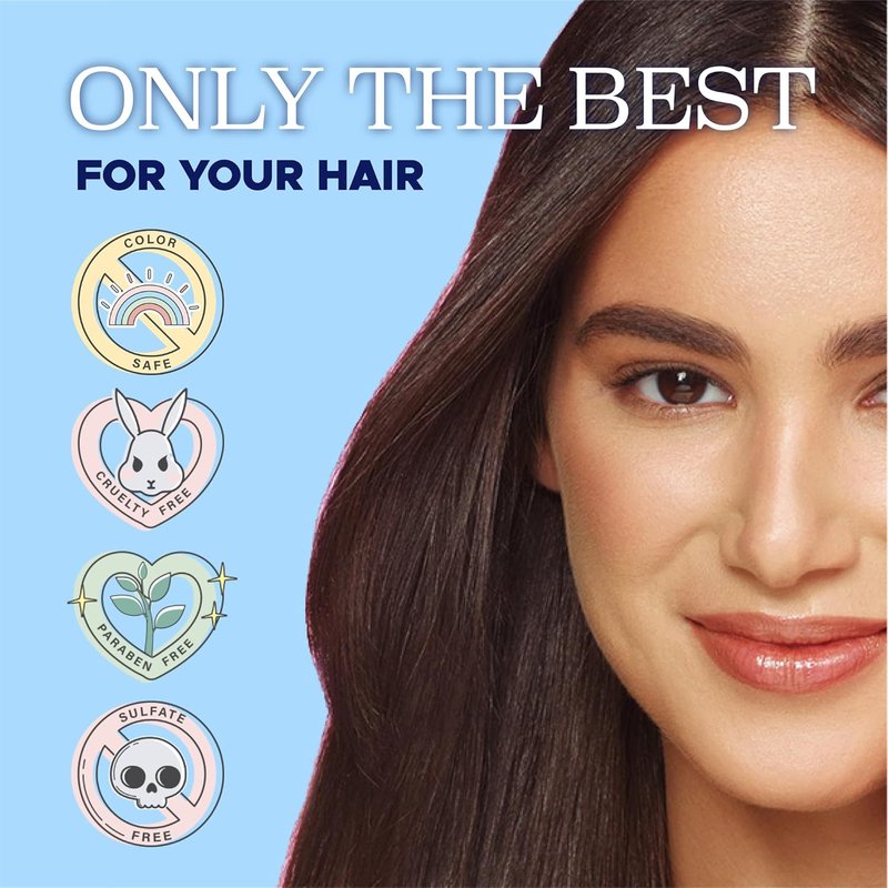 Luseta Color Brightening Blue Shampoo - Neutralizes Brassy Tones for Brunettes | 16.9oz, Sulfate-Free