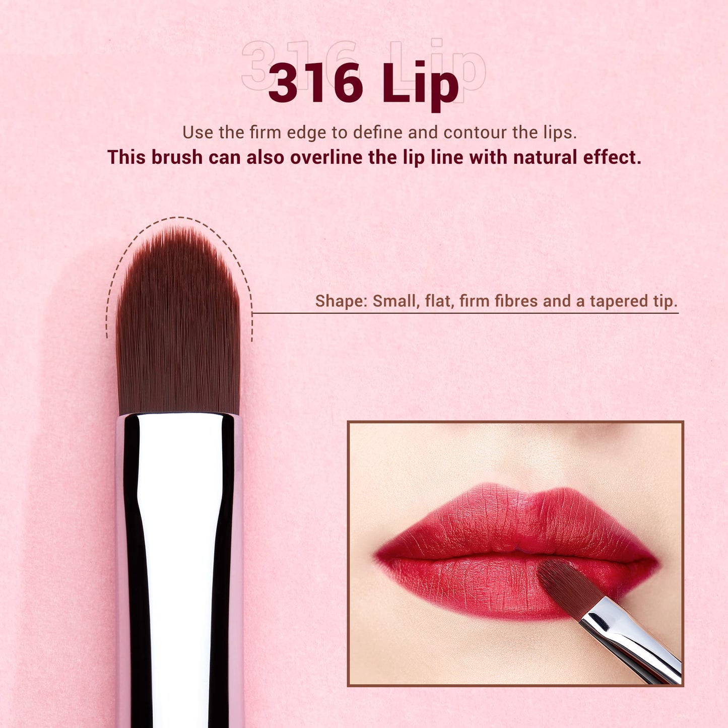 Jessup Professional Makeup Brushes: Eyeliner T324, Lip T325, Eyebrow T326 Brush Set