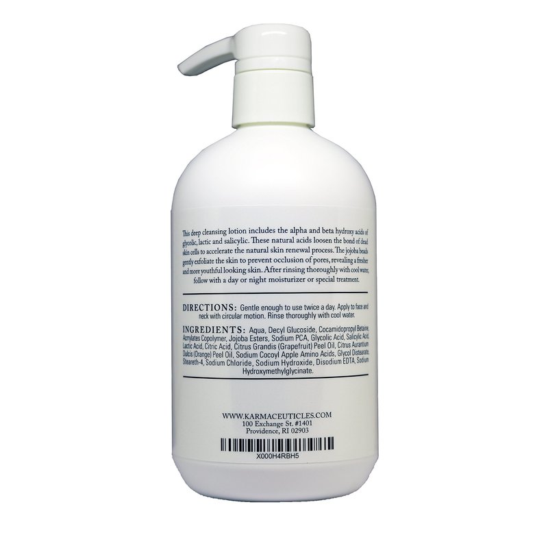 KarmaCeuticles AHA BHA Exfoliating Cleanser 16Oz -