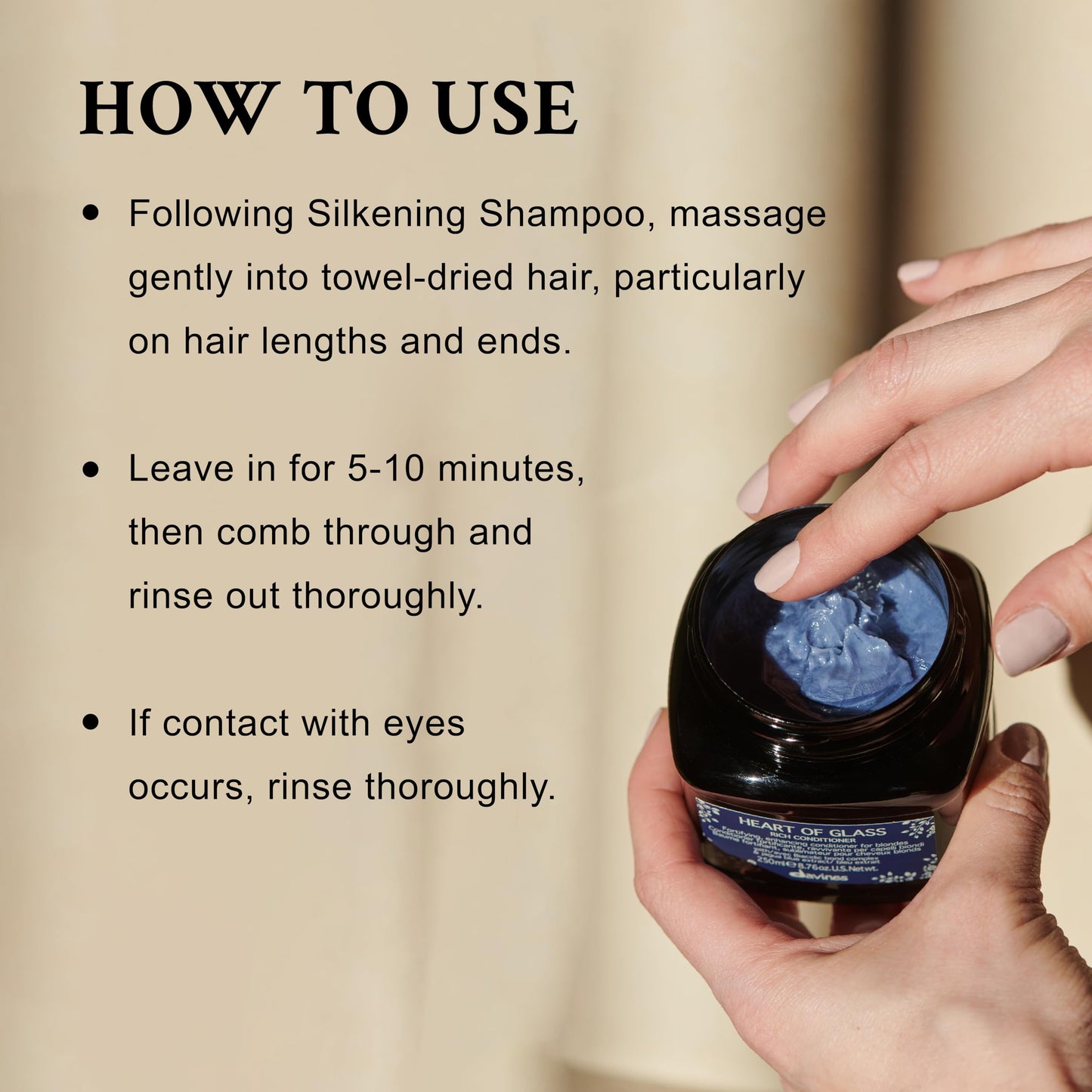 Davines Heart of Glass Rich Conditioner, Fortifying Treatment for Blonde & Silver Hair - Biacidic Bond Complex Repairs & Brightens with Jagua Blue Extract - Weightless Finish, 8.5 Fl Oz