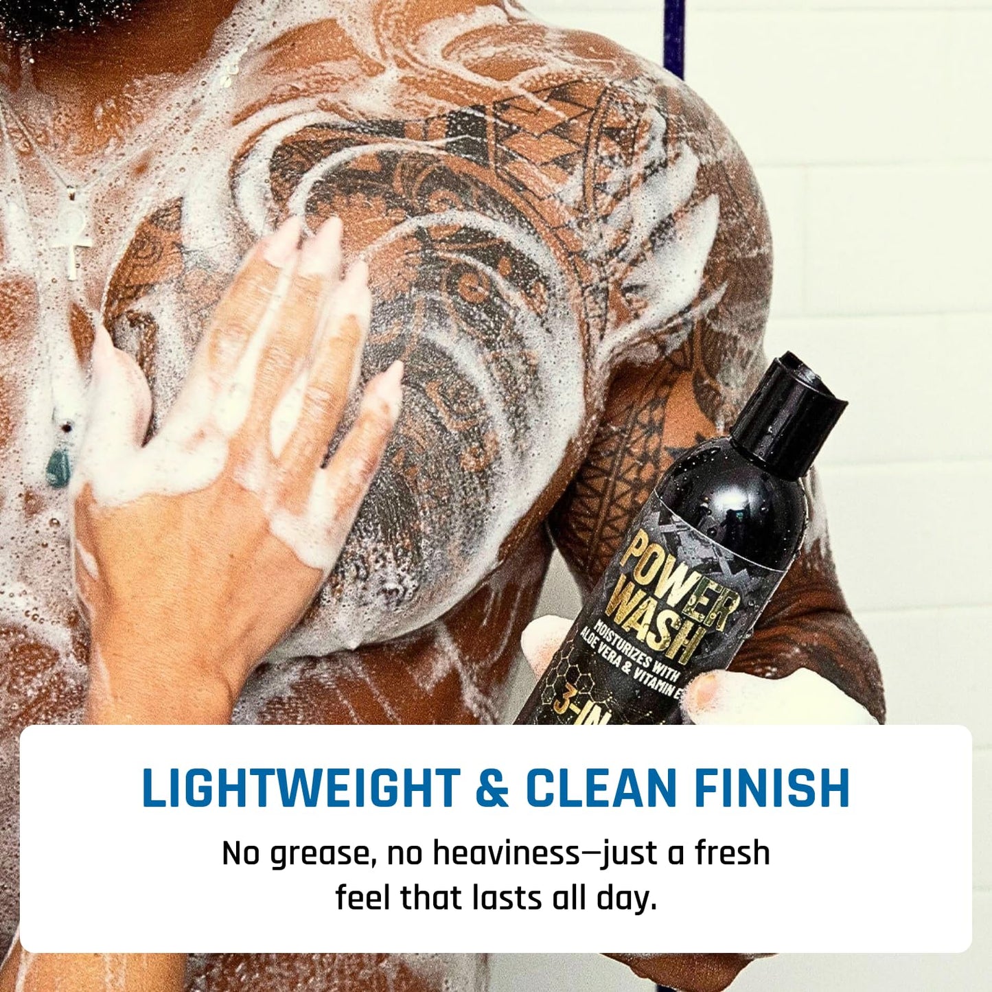 Derm Dude 3-in-1 Body Wash for Men - Hydrating Shower Gel with Aloe Vera & Vitamin E | 8oz SandalWoody Scent