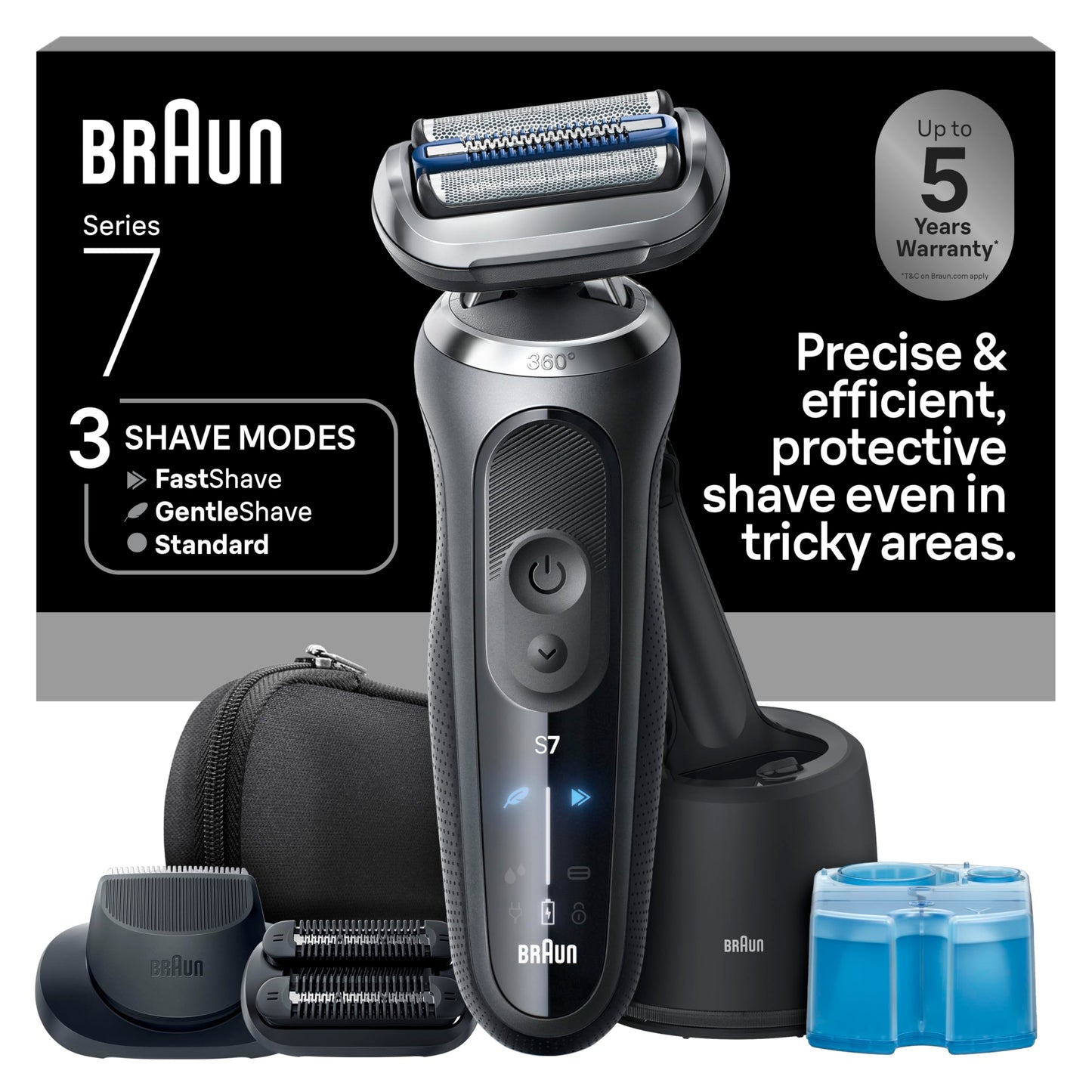Braun Series 7 70 Shaver Stainless Steel Battery Powered Maleelectric shaver