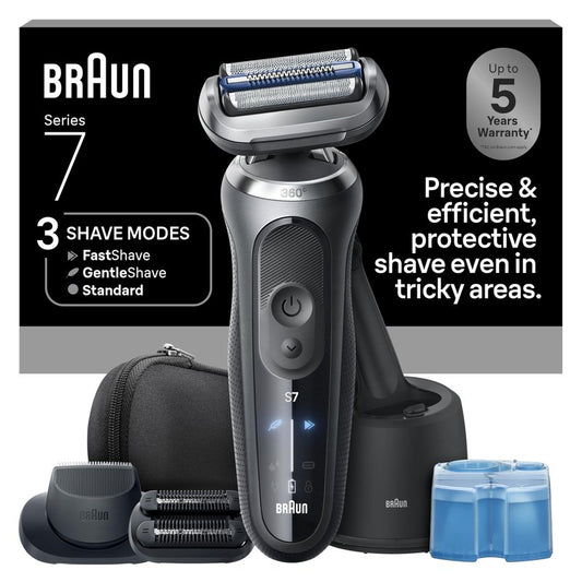 Braun Series 7 70 Shaver Stainless Steel Battery Powered Maleelectric shaver