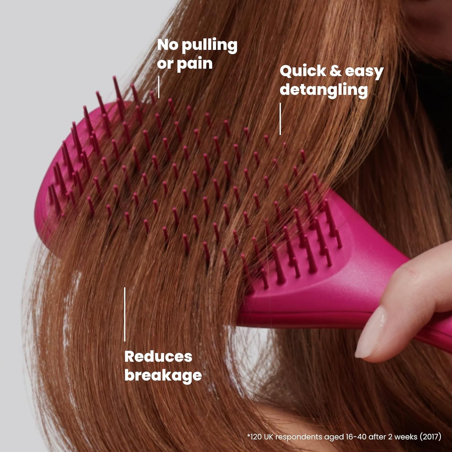 Tangle Teezer Ultimate Detangler Brush - Travel-Size Mini Hair Brush for Straight to Wavy Hair | Electric Raspberry