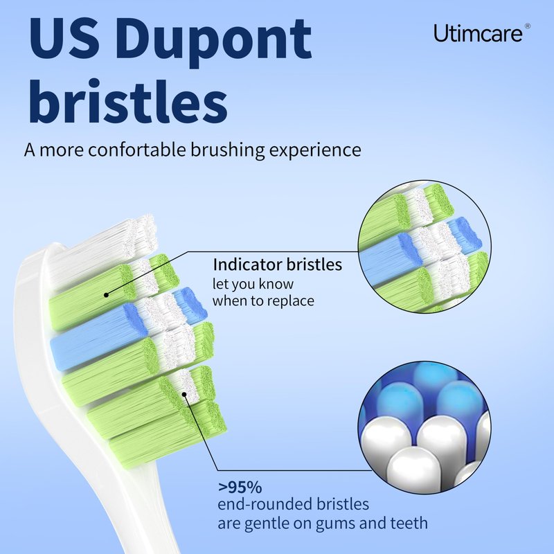 Utimcare Replacement Toothbrush Heads Compatible with Philips Sonicare ProtectiveClean C2 G2 W 4100 5100 5300 Plaque Control Electric Toothbrush, Soft, 10 Pack Refills.