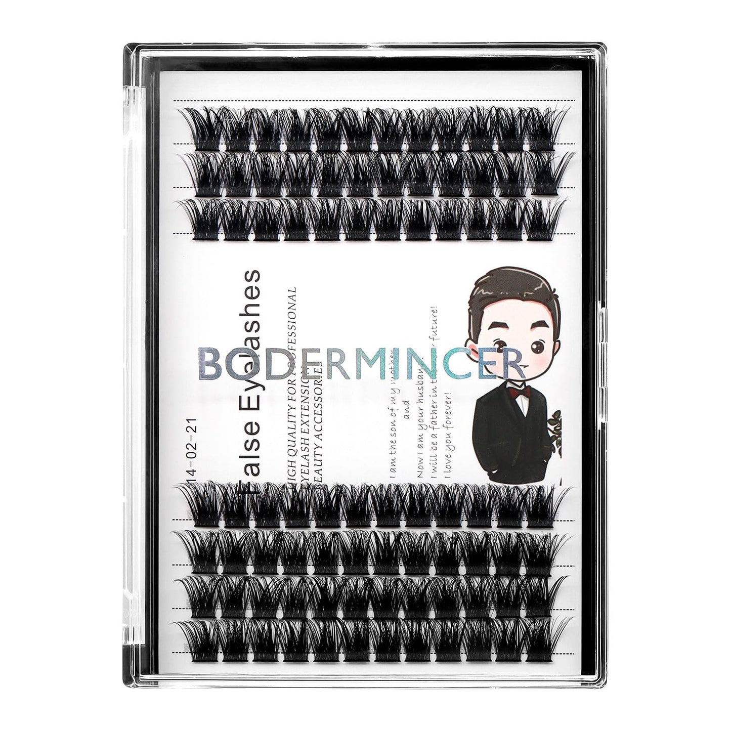 Bodermincer 84 Clusters D Curl Wide Cluster False Eyelash Volume Lashes Natural Eyelashes Set DIY Eyelash Extension 3D Effect Glue Bonded Band Individual Lash Home Eyelash Extension (10MM)