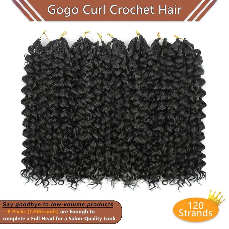 Curly Crochet Hair | 120 Strands Gogo Curl - 14 Inch Deep Wave Twist Extensions for Black Women