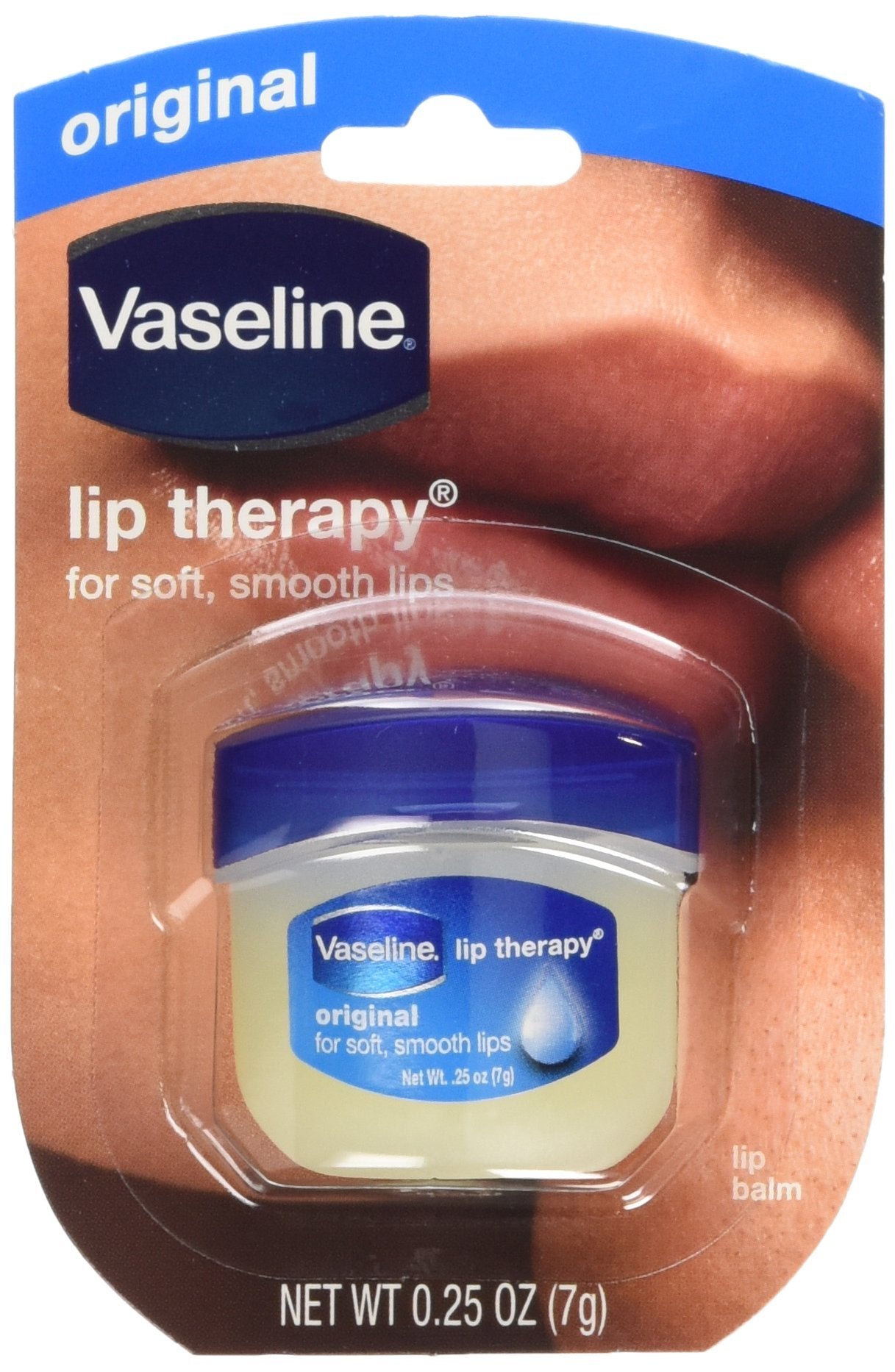 Vaseline Lip Therapy Original Mini Counter Display 2-Packs (12 Jars) – Bulk Lip Balm, Moisturizer for Soft, Smooth & Glossy Lips, 0.25 Oz Ea