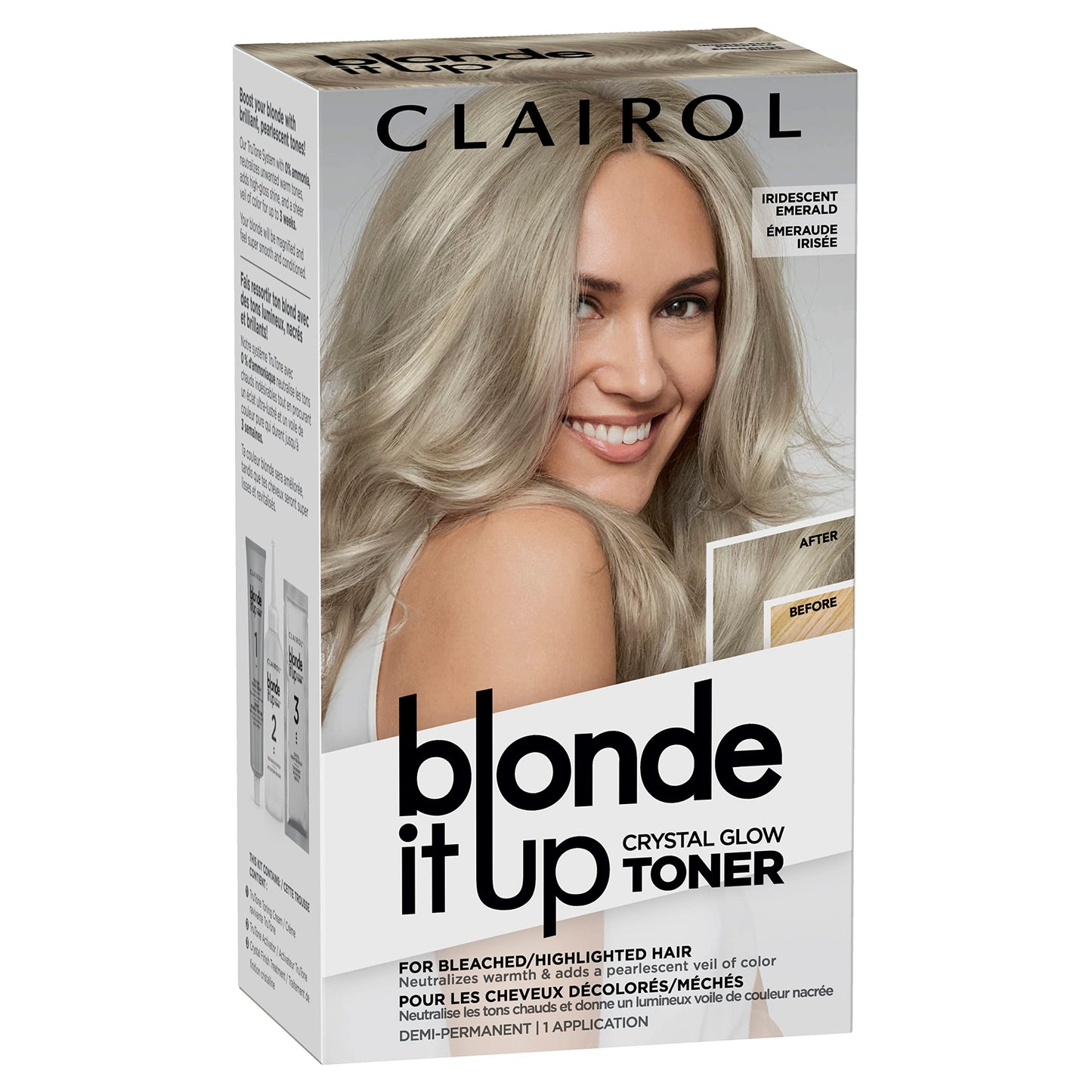 Blonde It Up Crystal Glow Toners Demi-Permanent Hair Dye, Pearlescent Hair Color with Crystal Finish Treatment