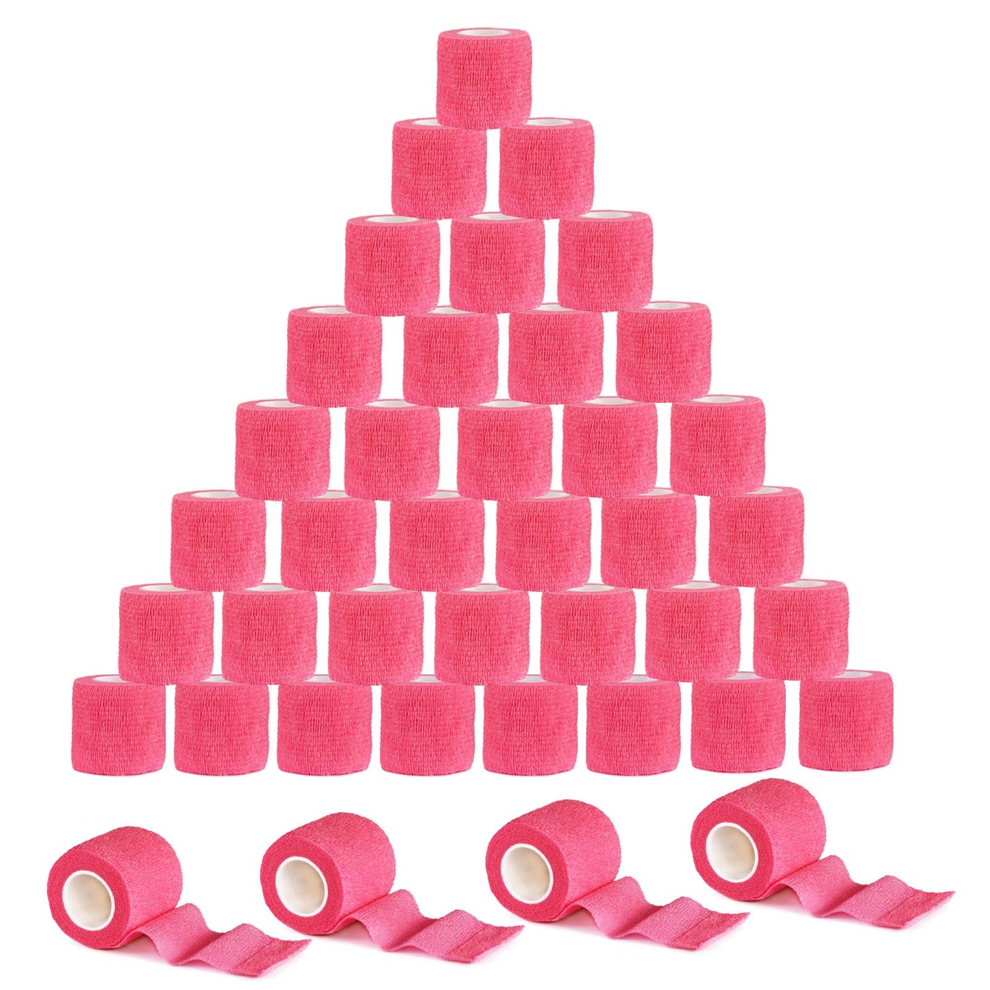 VideoPUP Tattoo Grip Cover Wrap,40pcs Phosphor Pink Disposable Cohesive Tattoo Grip Cover Elastic Bandage Handle Grip Tube for Tattoo Machine Tattoo Grip Accessories
