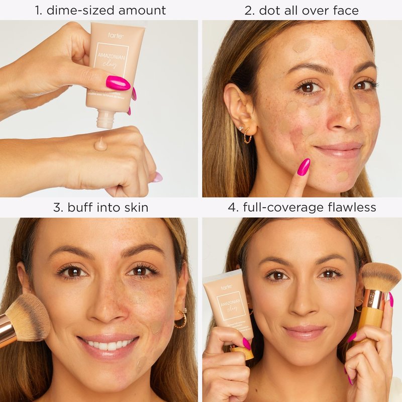 tarte Amazonian clay 16-hour Full Size coverage foundation – Matte Finish Foundation, Vitamin E for Hydration & Smooth Looking Skin, Vegan & Cruelty-Free, full size, medium honey