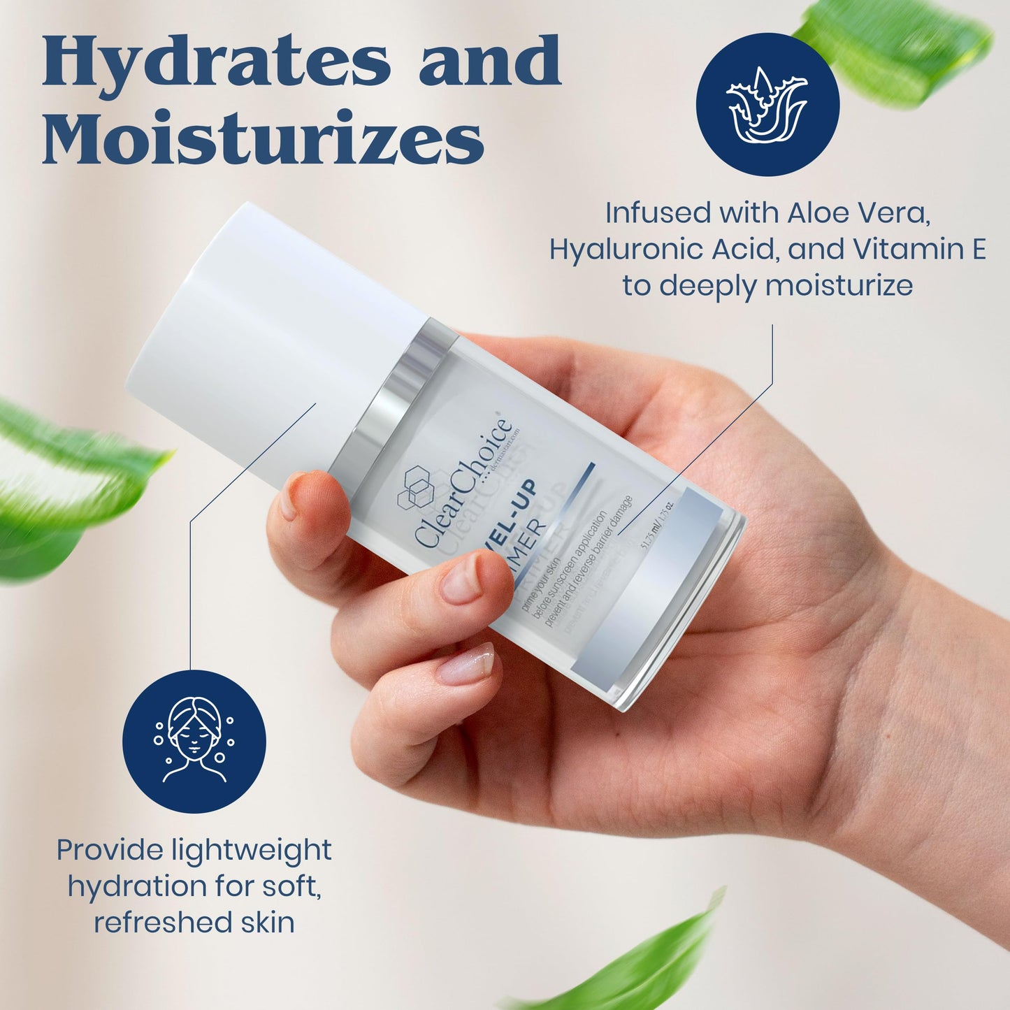 Clear Choice Level-Up Primer 1.7oz – Lightweight Face Primer with Antioxidants, Hydrates & Protects, Smooths Skin for Makeup Application, PABA-Free
