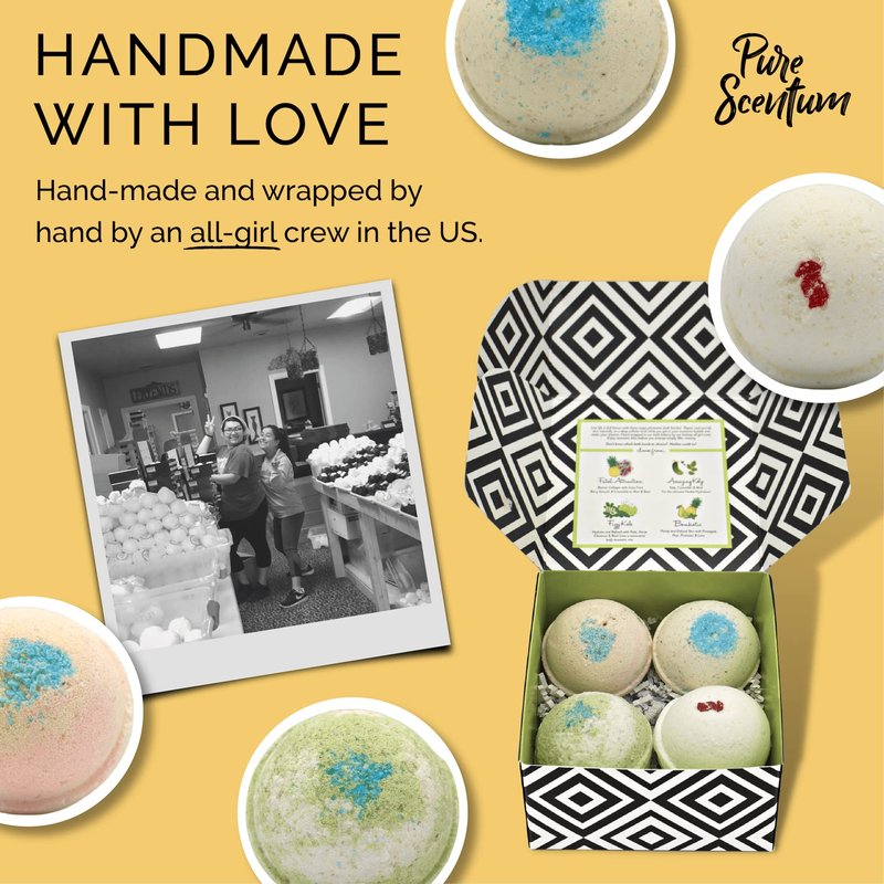 Pure Scentum Bombceutical - Bath Bombs for Women - Soothes Acne, Dermatitis, and Eczema - Relaxing Bath Bomb Gift Set for Women with Kale, Kelp, Collagen, and Probiotic to Nourish The Skin